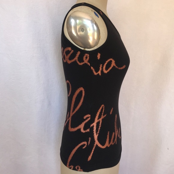 Sonia Rykiel XS/S tank top black with copper foil - Picture 2 of 4